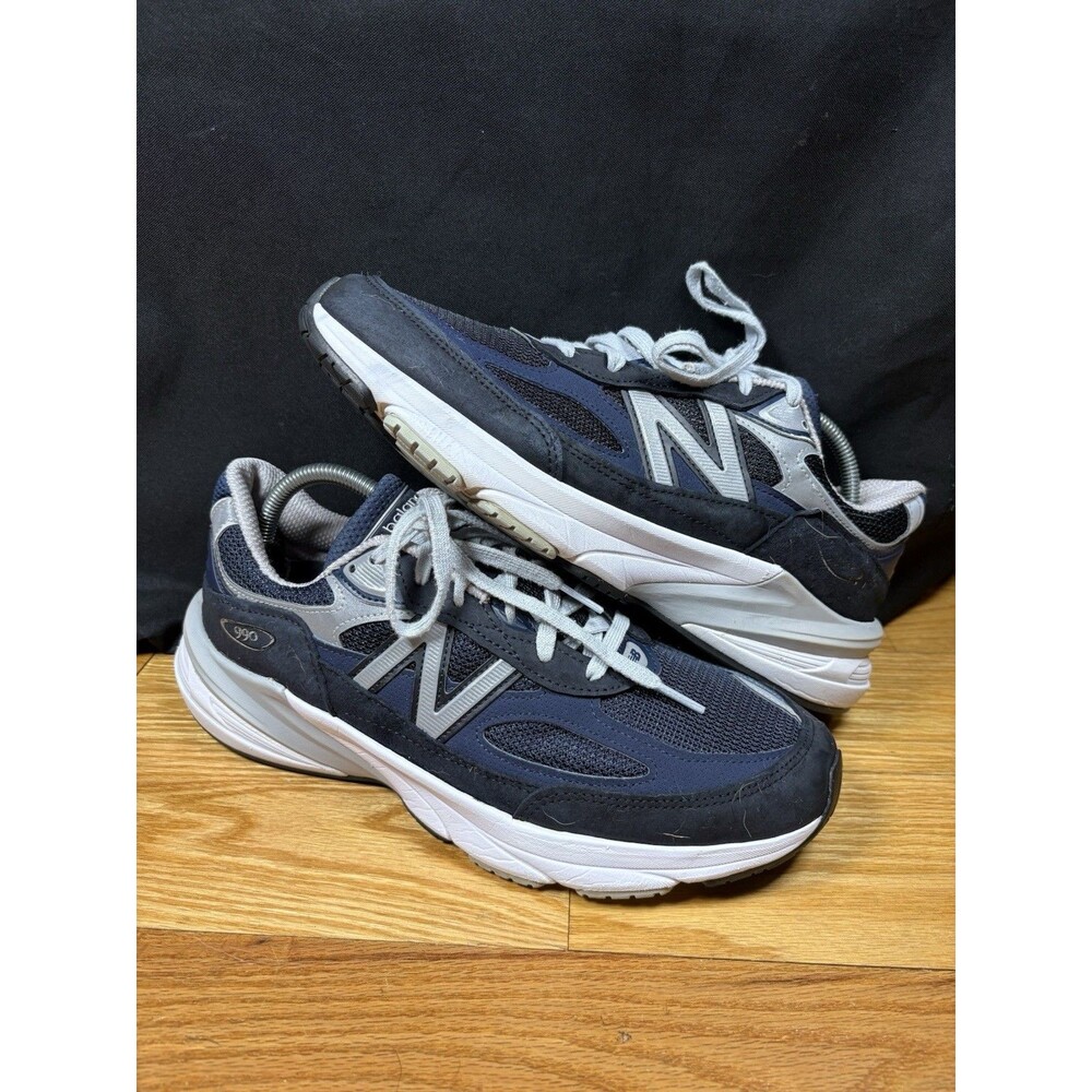 New Balance 990v6 Navy Blue Silver Made in USA Men Running Shoe M990NV6 Size 9.5